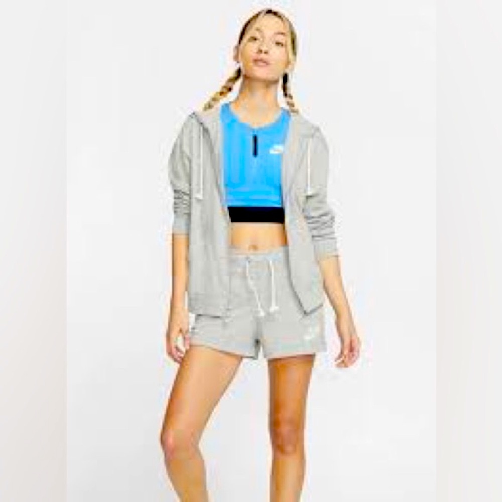 New NWT Nike SMALL gym vintage cotton jersey slim mid rise gray 2.5” shorts - Picture 3 of 7